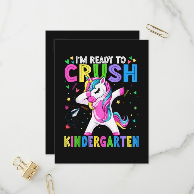 I'm Ready For Kindergarten Back To School Invitation Postcard (Front/Back In Situ)