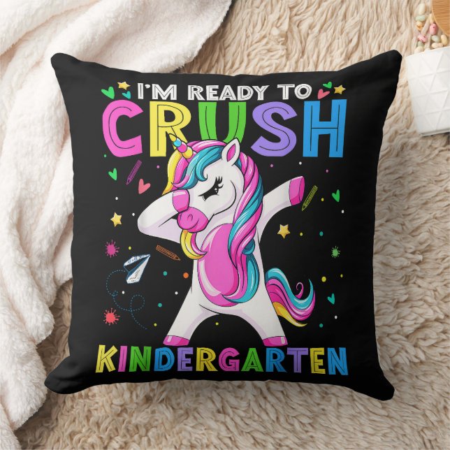 I'm Ready For Kindergarten Back To School Throw Pillow (Blanket)