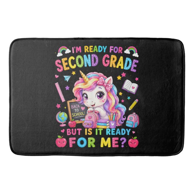 Im Ready for Second Grade Unicorn First Day Bath Mat (Front)