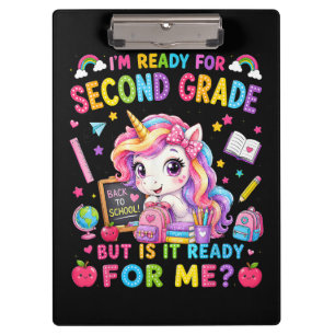Im Ready for Second Grade Unicorn First Day Clipboard