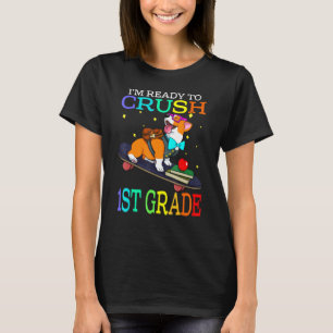 Im Ready To Crush 1st Grade Corgi Back To School T-Shirt