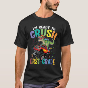 I'm Ready To Crush 1st Grade Dinosaur Boys Monster T-Shirt