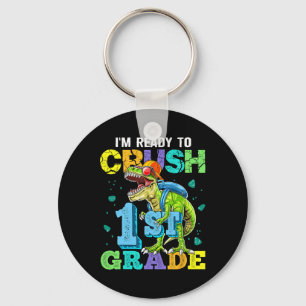 I'm Ready To Crush 1st Grade Dinosaur Ck To School Keychain