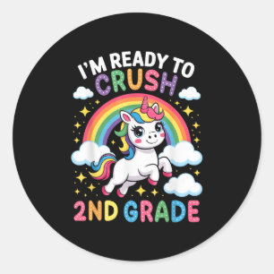 Im Ready To Crush 2nd Grade Back To School 2nd Gra Classic Round Sticker