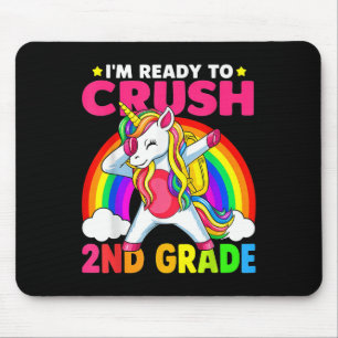 Im Ready To Crush 2nd Grade Dabbing Unicorn Back T Mouse Pad