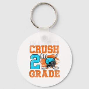 I'm Ready To Crush 2nd Grade Hockey Kids Ck To Sch Keychain