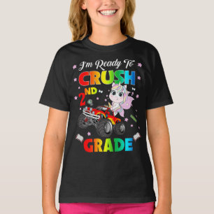 Im Ready To Crush 2nd Grade Monster Truck Unicorn T-Shirt