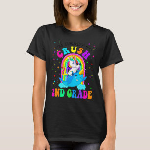 I'm Ready To Crush 2nd Grade Narwhal Unicorn Back  T-Shirt