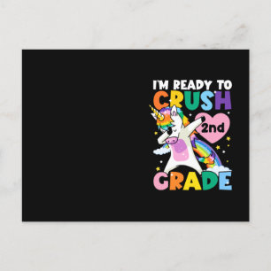 I'm Ready To Crush 2nd Grade Unicorn Heart 1st Day Postcard