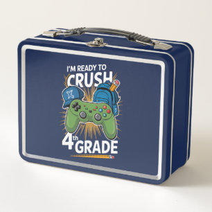 I'm Ready to Crush 4th Grade Back to School Gamer Metal Lunch Box