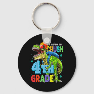 I'm Ready To Crush 4th Grade Dinosaur Ck To School Keychain
