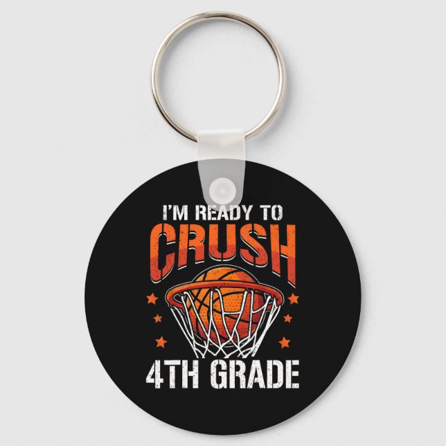 I'm Ready To Crush 4th Grade Sketll Ck To School  Keychain (Front)