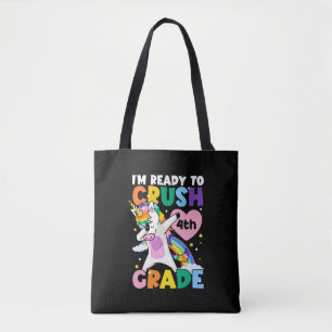 I'm Ready To Crush 4th Grade Unicorn Heart 1st Day Tote Bag
