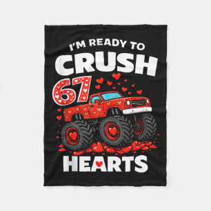I'm Ready To Crush 67 Hearts Truck Valentines Day  Fleece Blanket
