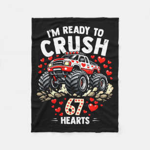 I'm Ready To Crush 67 Hearts Truck Valentines Day  Fleece Blanket