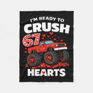 I'm Ready To Crush 67 Hearts Truck Valentines Day  Fleece Blanket