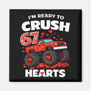 I'm Ready To Crush 67 Hearts Truck Valentines Day  Magnet