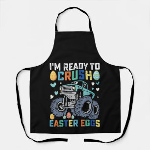 I'm Ready To Crush Easter Eggs Monster Truck Apron