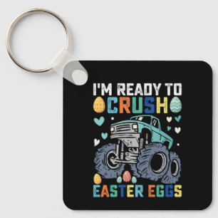 I'm Ready To Crush Easter Eggs Monster Truck Keychain