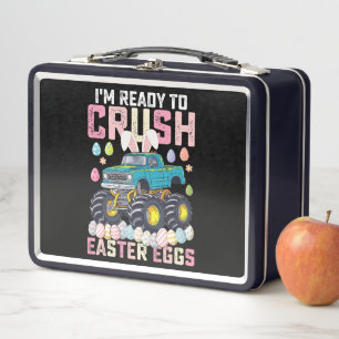 I'm Ready To Crush Easter Eggs Monster Truck Metal Lunch Box
