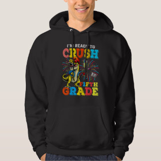 I'm Ready To Crush Fifth Grade Dinosaur Boys Hoodie