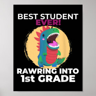 Im Ready To Crush First Grade Dinosaur Back To Sch Poster