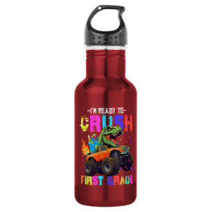 I'm Ready To Crush First Grade Dinosaur Truck 532 Ml Water Bottle