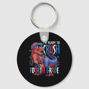 I'm Ready To Crush Fourth Grade Dinosaur Ck To Sch Keychain