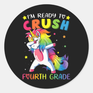 I'm Ready To Crush Fourth Grade Fun Dabbing Unicor Classic Round Sticker
