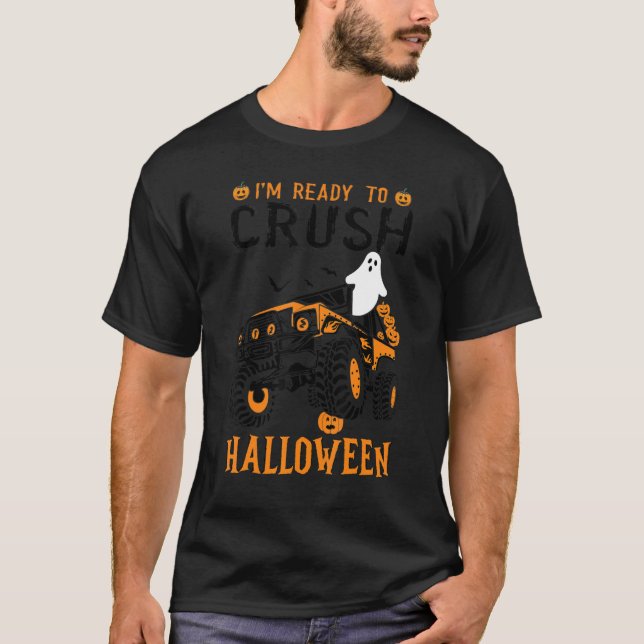 I'm Ready To Crush Halloween Monster Truck  Pumpki T-Shirt (Front)