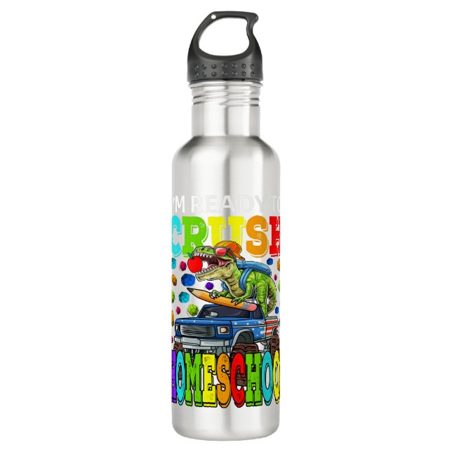 I'm Ready To Crush Homeschool Monster Truck 710 Ml Water Bottle (Front)
