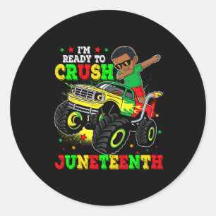 I'm Ready To Crush Juneteenth Funny Dabbing Black  Classic Round Sticker