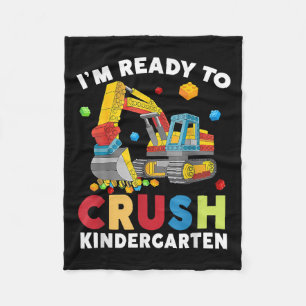 Im Ready To Crush Kindergarten Boy Excavator Maste Fleece Blanket