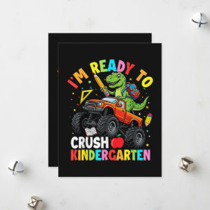 I'm Ready to Crush Kindergarten First Day dinosaur Holiday Card