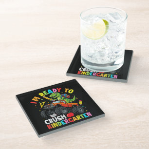 I'm Ready to Crush Kindergarten First Day Glass Coaster