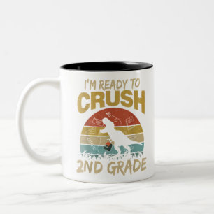 I'm Ready To Crush Preschool Dinosaur Back To Scho Two-Tone Coffee Mug