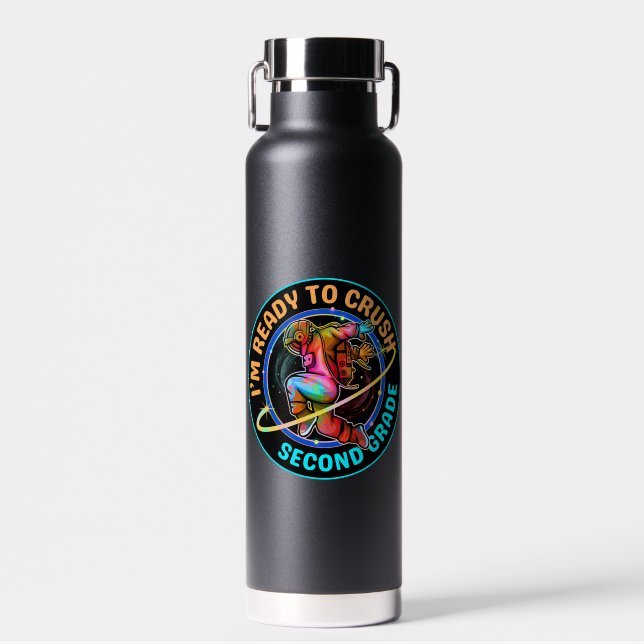 I'm ready to crush second grade water bottle (Front)