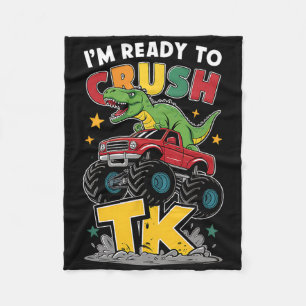 I'm Ready To Crush Tk Dinosaur Ck To School Funny  Fleece Blanket