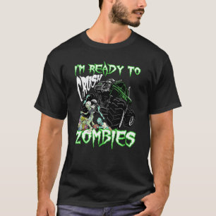 I'm Ready To Crush Zombies For Kids Monster Truck  T-Shirt