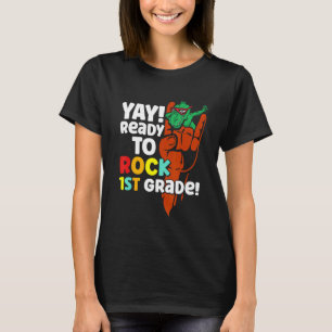 I'm Ready To Rock 1st Grade Dino School Boys Girls T-Shirt