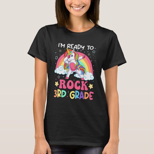 I'm Ready To Rock 3rd Grade Unicorn Dabbing Third  T-Shirt (Front)