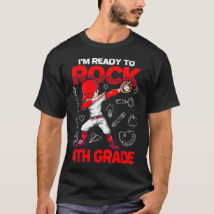 I'M Ready To Rock 4Th Grade Baseball Boys Kid Back T-Shirt