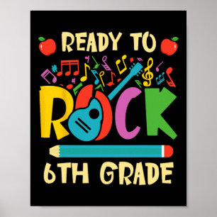 I'm Ready To Rock 6th Grade Guitar Back to School Poster
