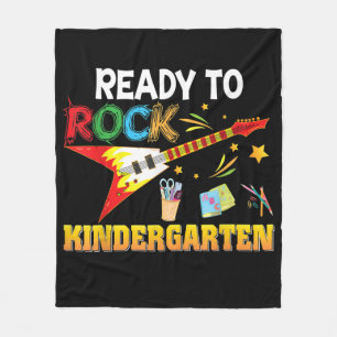 I'm Ready To Rock Kindergarten Back To School Fleece Blanket