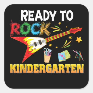 I'm Ready To Rock Kindergarten Back To School Square Sticker