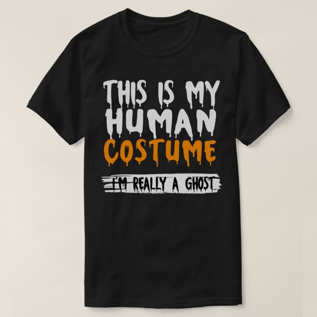 Im Really A Ghost Costume Halloween Couples Costum T-Shirt (Design Front)