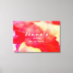 I'M RED WATERCOLOR Bat Mitzvah Sign In Board