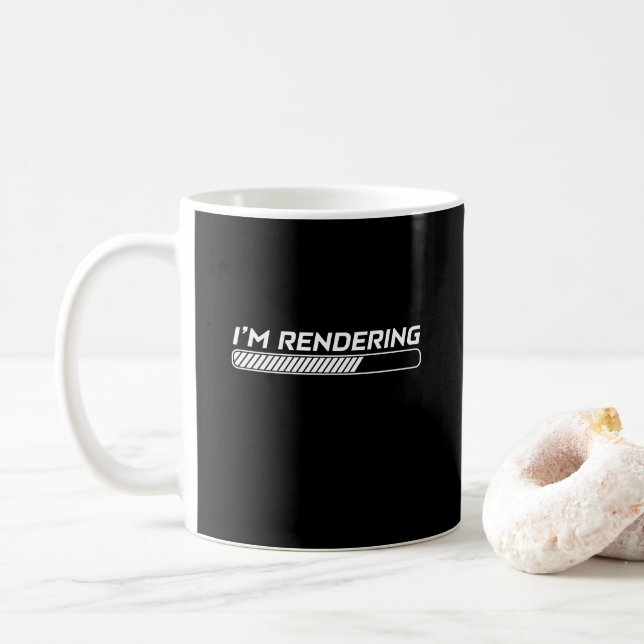 I'm Rendering Video Editor Filmmaker Videographer Coffee Mug (With Donut)