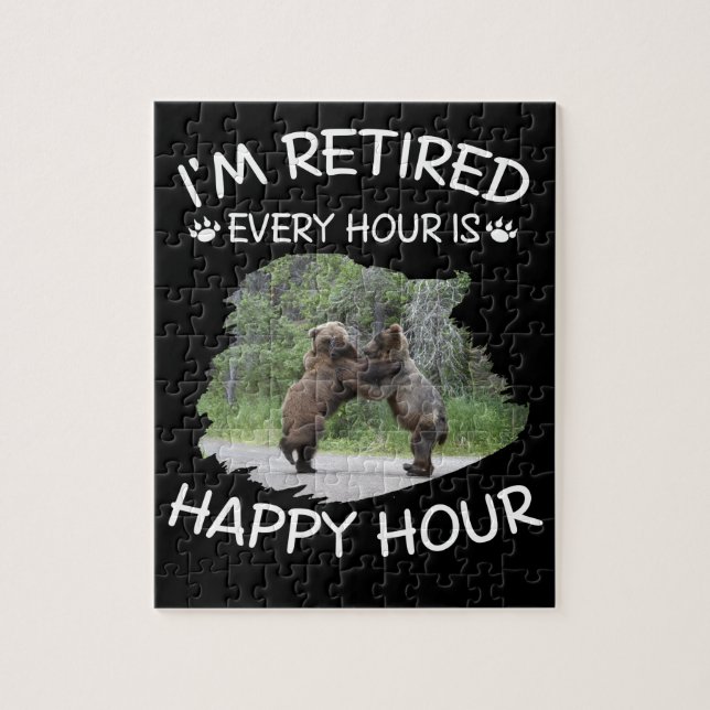 I'm retired every hour is happy hour jigsaw puzzle (Vertical)