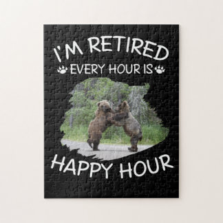 I'm retired every hour is happy hour jigsaw puzzle